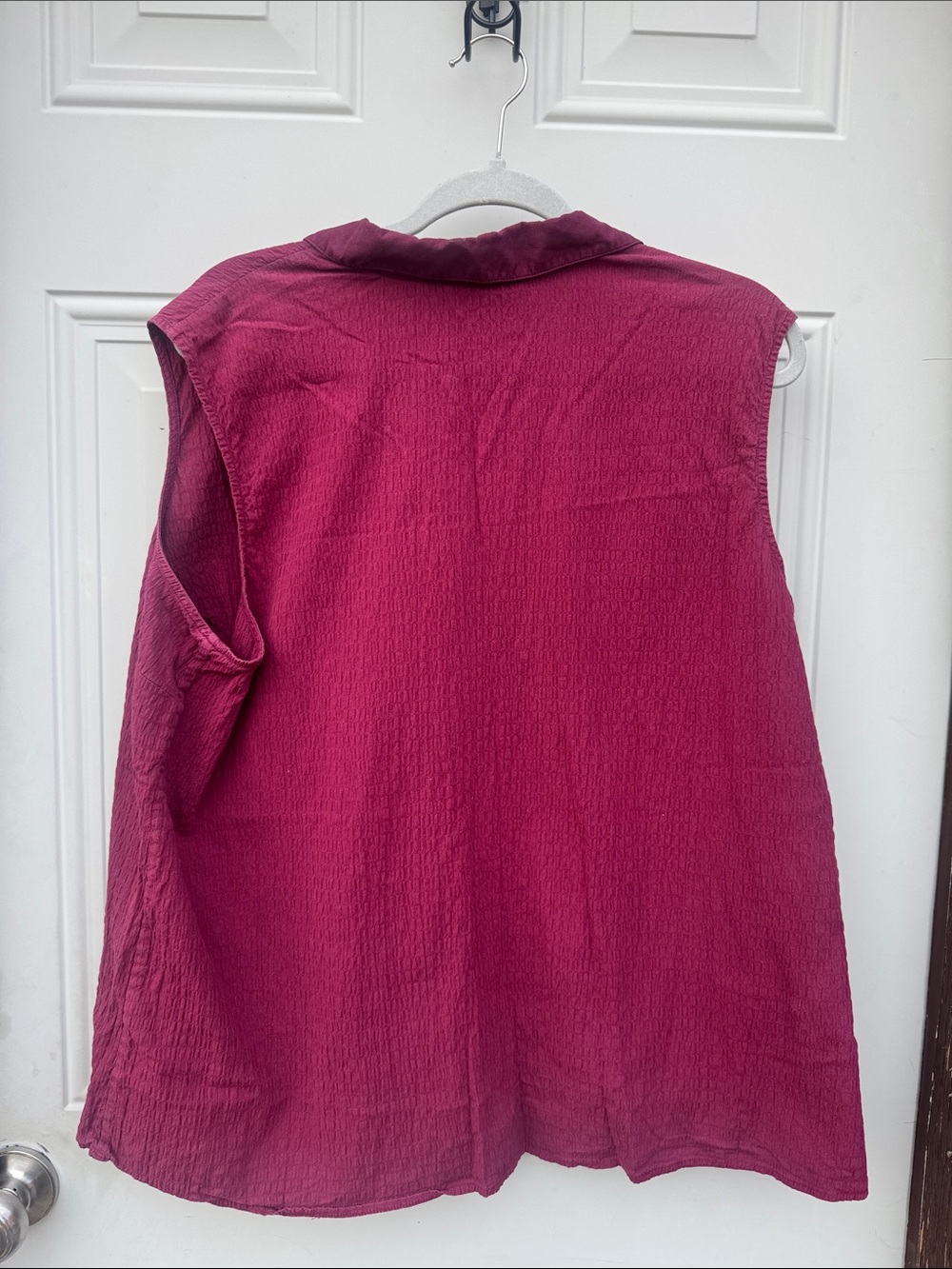 Christopher & Banks Sleeveless Button-Front Top in Raspberry - Picture 3 of 4